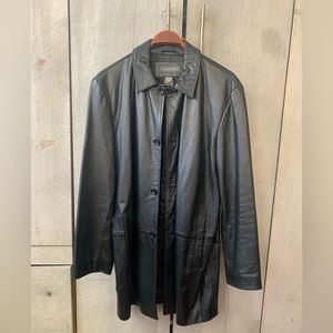 Banana Republic Men Classic Leather Long Coat